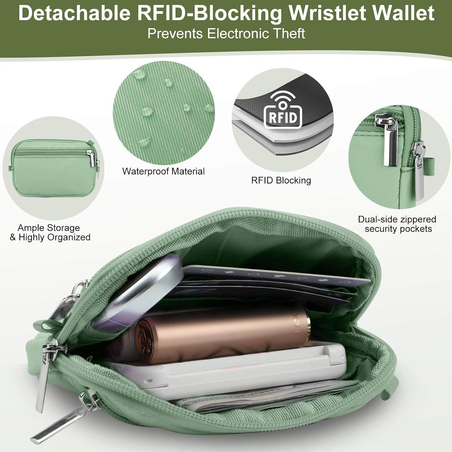 Phone Lanyard Crossbody with Detachable RFID Wallet (Multicolor 3) image 4