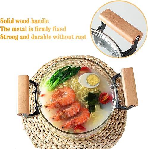 Miniatura 4 de Olla de vidrio de 4.5 L con tapa, resistente al calor, potpourri de borosilicato, olla a fuego lento con tapa, olla transparente segura para estufa,