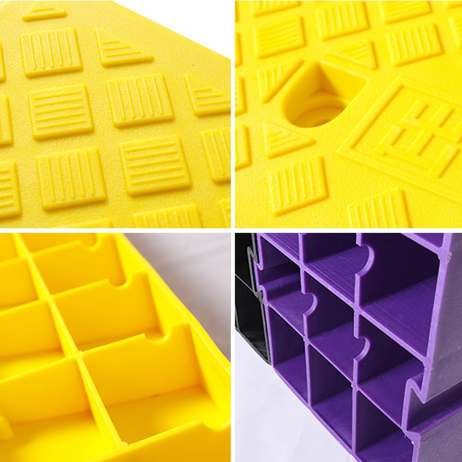 1 Confezione Rampe per Cordolo D'ingresso Rampe per Soglia Rampa per Cordolo per Vialetto per Moto Sedia a Rotelle Sedia Pieghevole Rampe per Riparazione Automatica(Yellow,High 19cm)