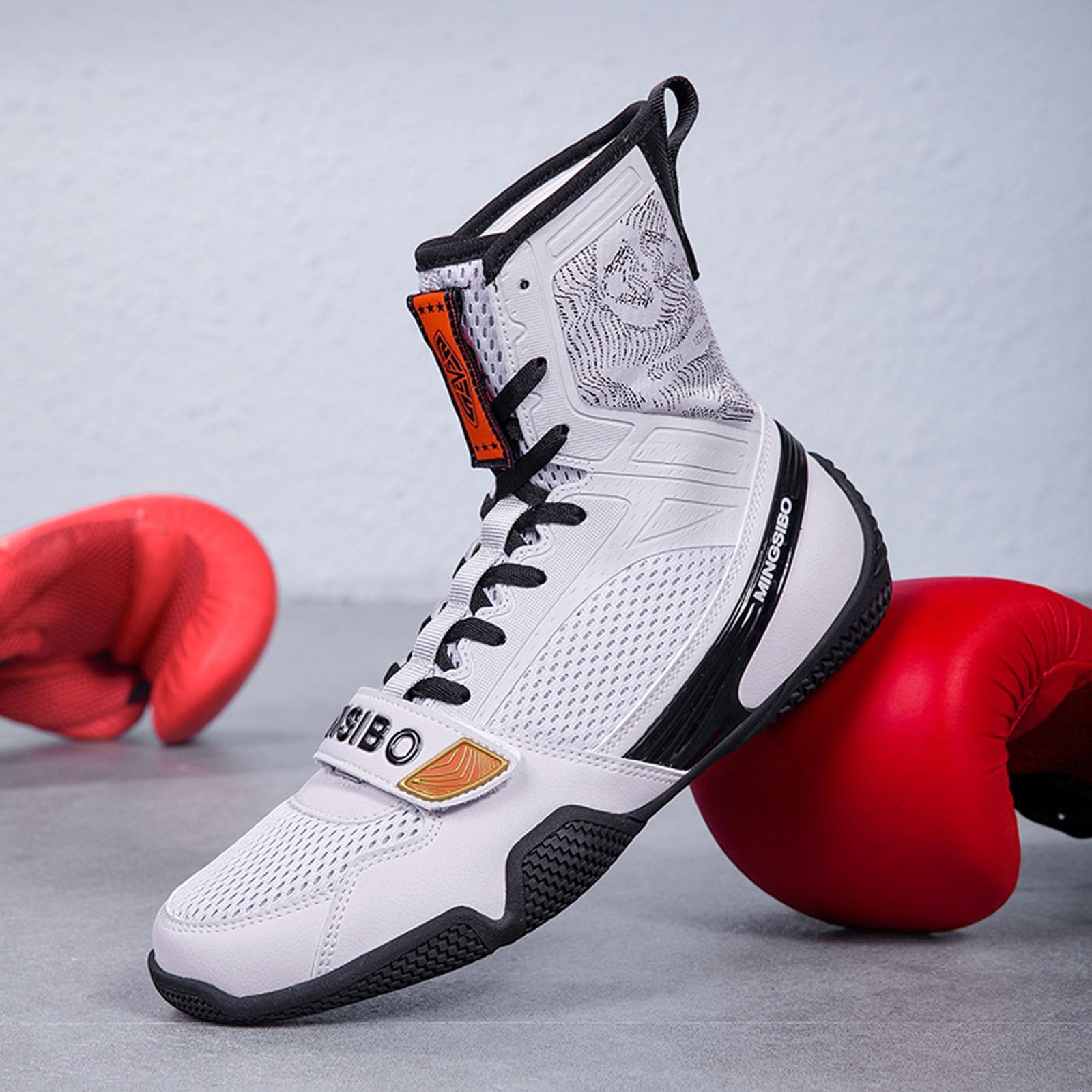 Zapatillas de Boxeo para Hombres y Mujeres, Transpirables, Lucha, Fitness, cómodas, Antideslizantes, para Culturismo y competiciones,Gris,40 EU