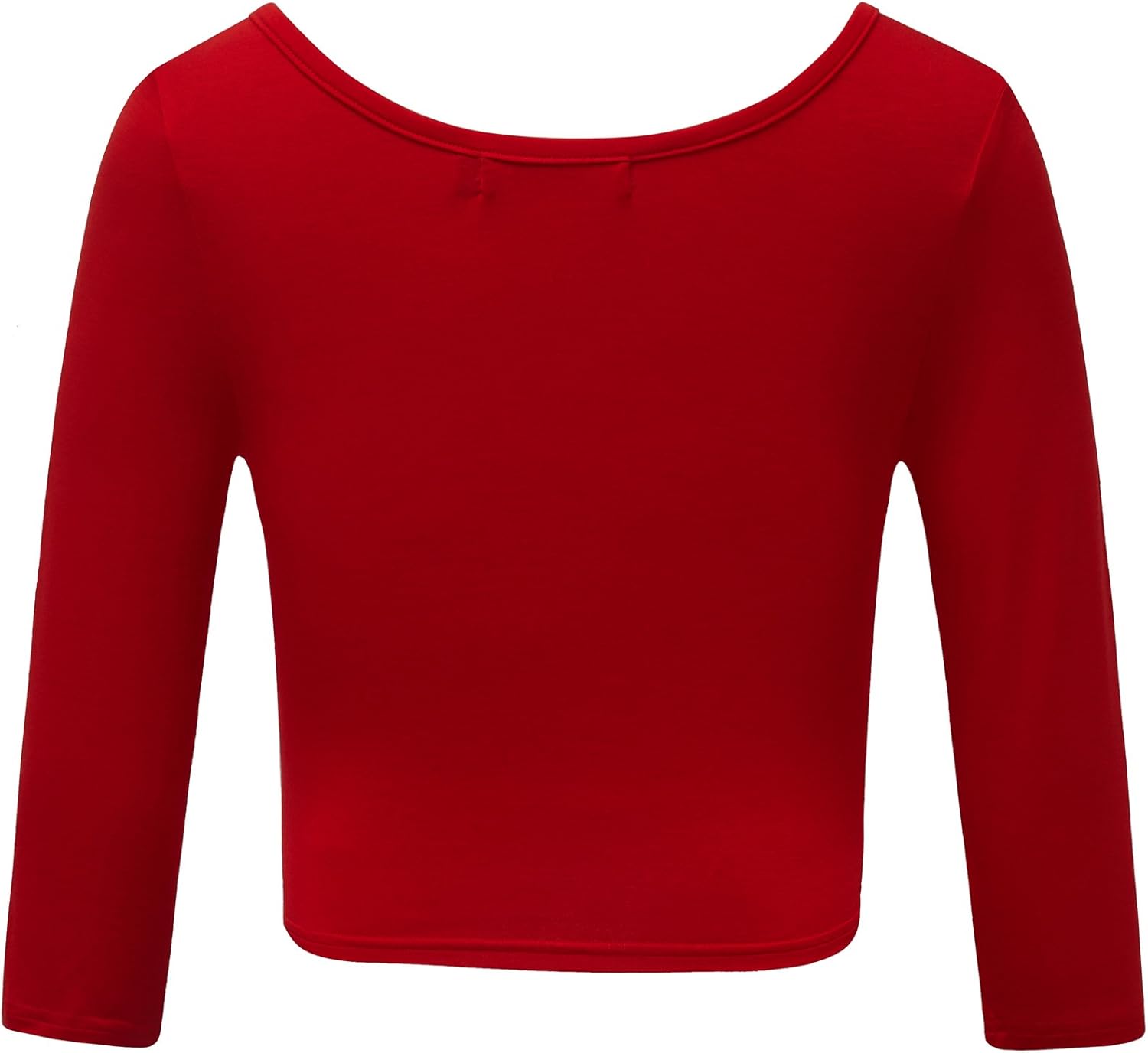 OThread & Co. Women's Crop Tops Basic Stretchy Scoop Neck 3/4 Sleeve T-Shirt - Image 4