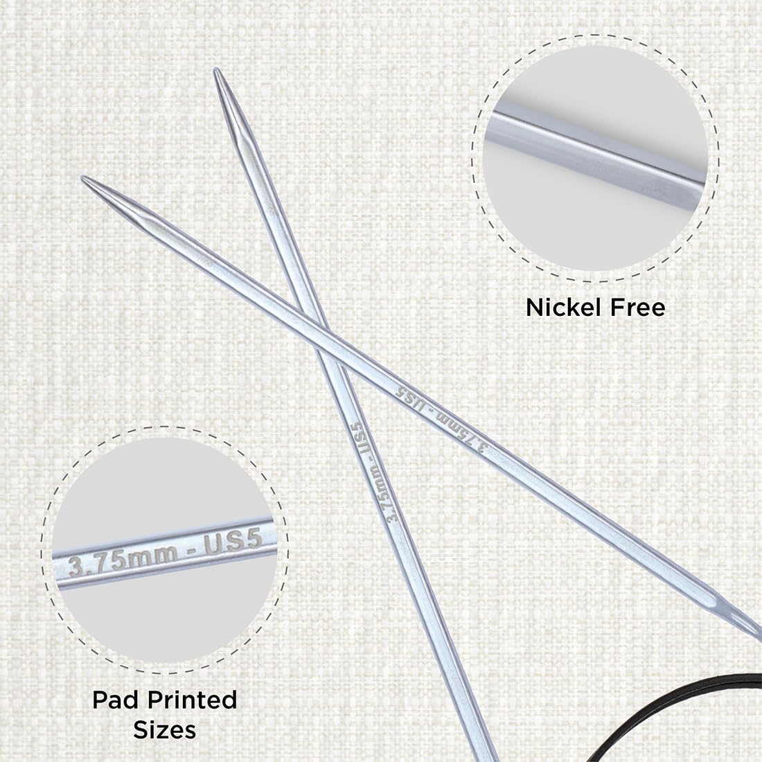 KnitPro Nova Cubics Fixed Circular Needle 40" (100cm) | US Size 5 (3.75mm)