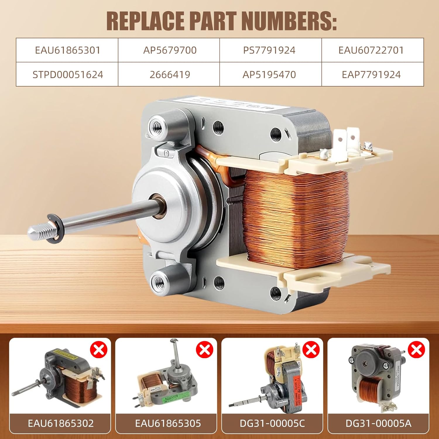 EAU61865301 for LG Stove Ovens Range Convection Fan Motor,Replace LRE3193BM LRE3193ST EAU60722701 2666419 AP5679700 PS7791924 STPD00051624