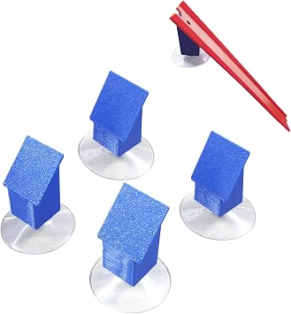 4 Pack Single Lane Wall Mount Compatible with Hot Wheels Track, Single Lane Wall Mount with Angled Suction Cups for 1/64 Scale Cars and Trucks Blue