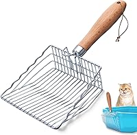 HANDZEE Stainless Steel Cat Litter Scoop with Hook & Hole - Durable Metal Sifter Shovel for Efficient Clump Removal & Easy Litter Box Cleaning