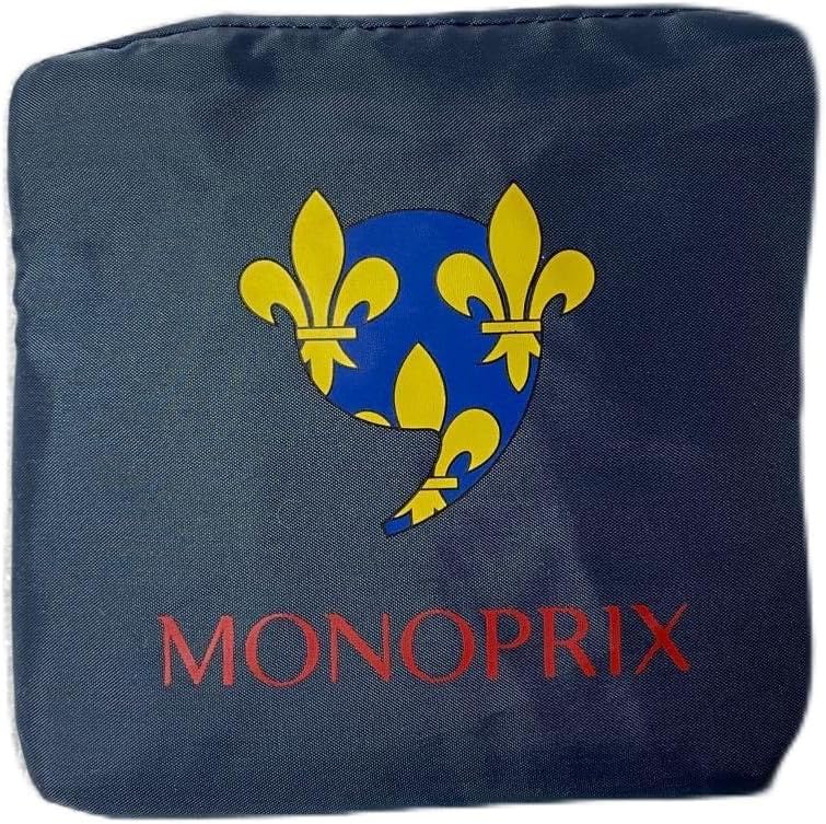フランスご当地柄 モノプリエコバッグ パリフランス王家の紋章 fleur-de-lis フルール・ド・リ折りたたみ