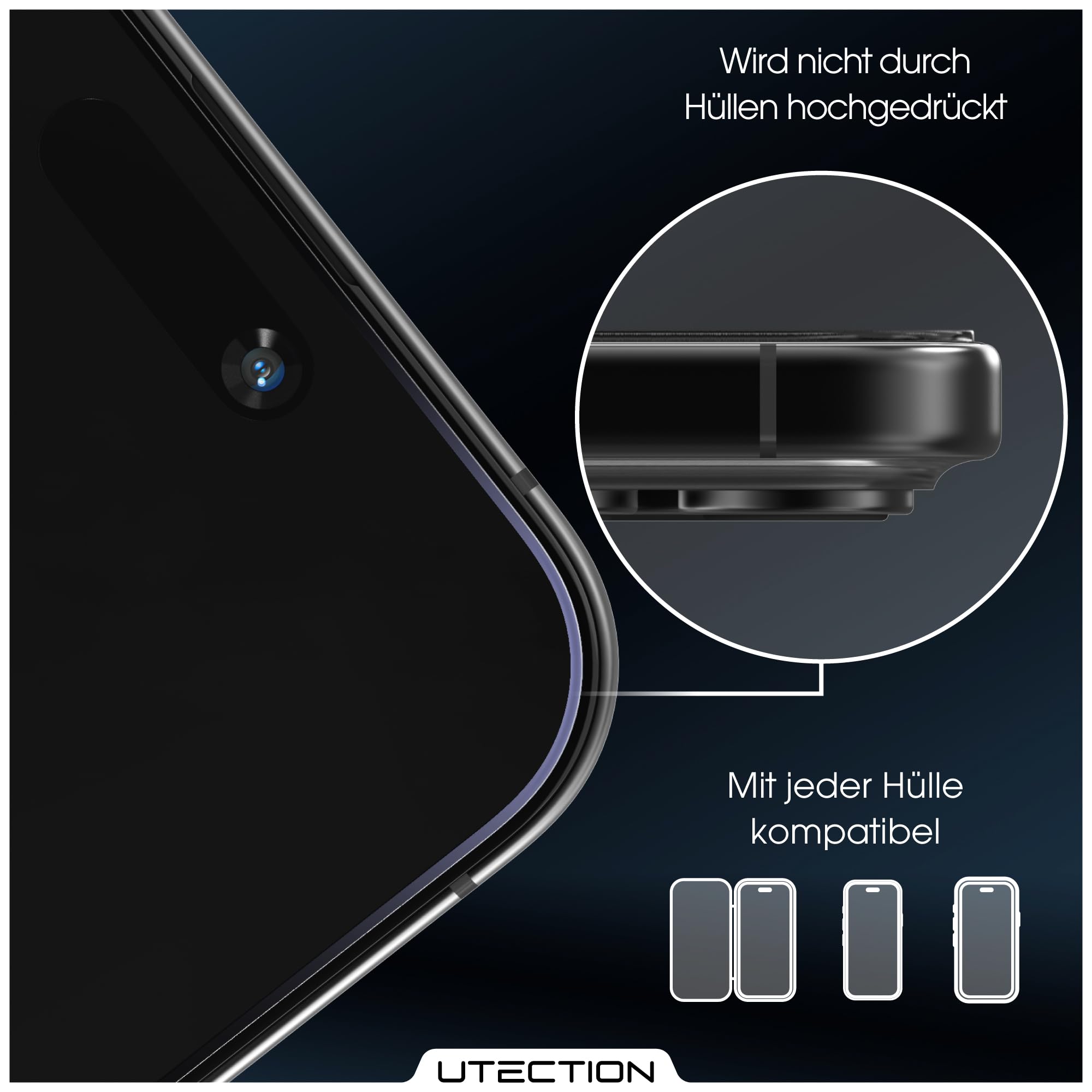 UTECTION 3X Panzerfolie [Besser als Glas] für iPhone 17 PRO - Unzerstörbarer Displayschutz - Perfekte passform - Schutzfolie mit ALLEN Hüllen kompatibel - Super Haptik & Kinderleichte Anbringung
