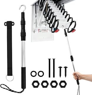 Attic Ladder Pull Down Hook Kit Stainless Steel Telescoping Rod