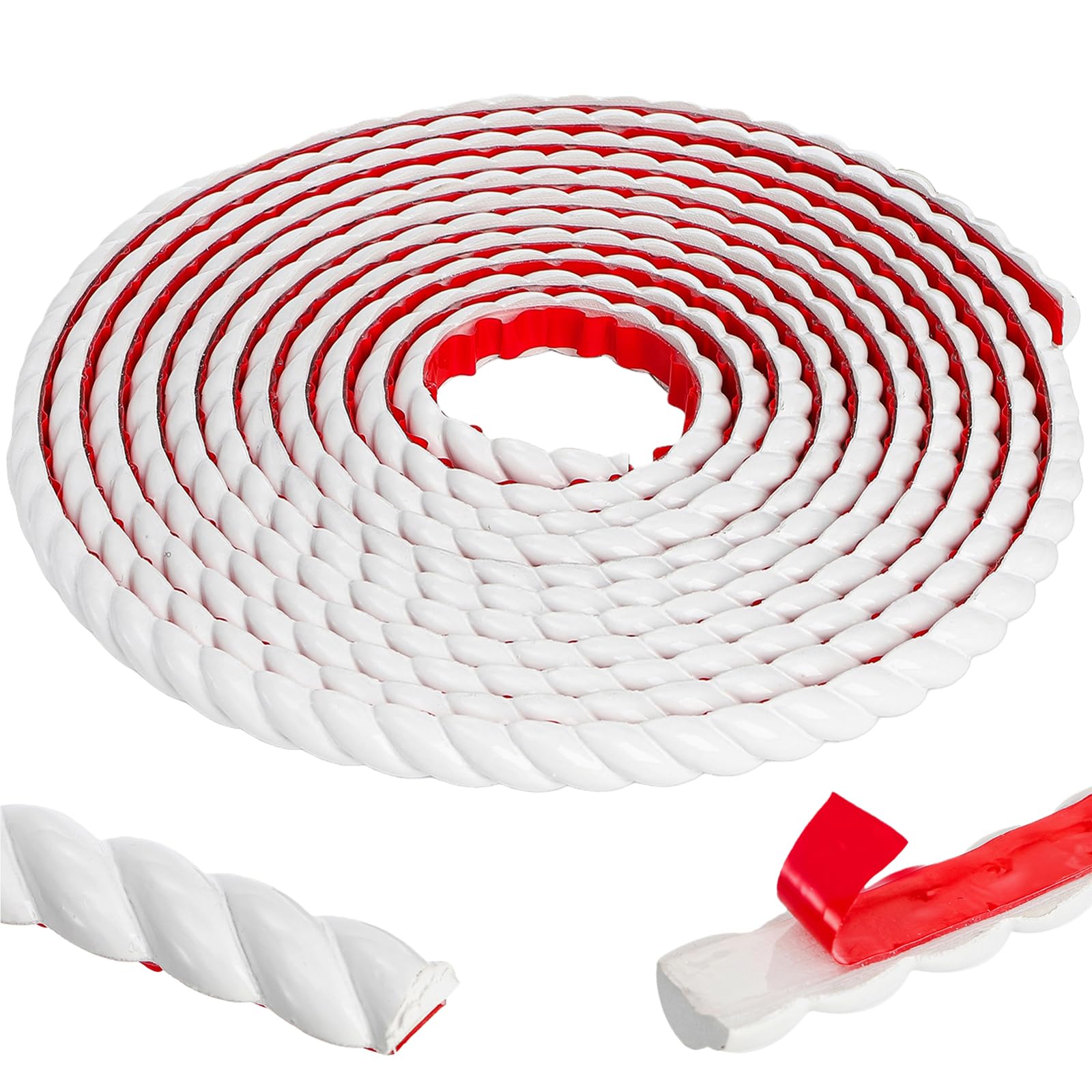 Cididu Flexible Molding Trim, 16.4 Ft Peel and Stick Molding Trim for Wall, Self-Adhesive Moulding Trim 196.8'', DIY Wall Trims Caulk Strip for Mirror