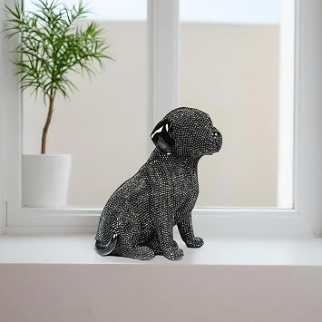 Labrador Figurine, Black, 6 inch | Realistic Sparkling Hand-Painted, Resin Dog Statue, Cute Puppy Decor, Great Gift for Dog Lovers
