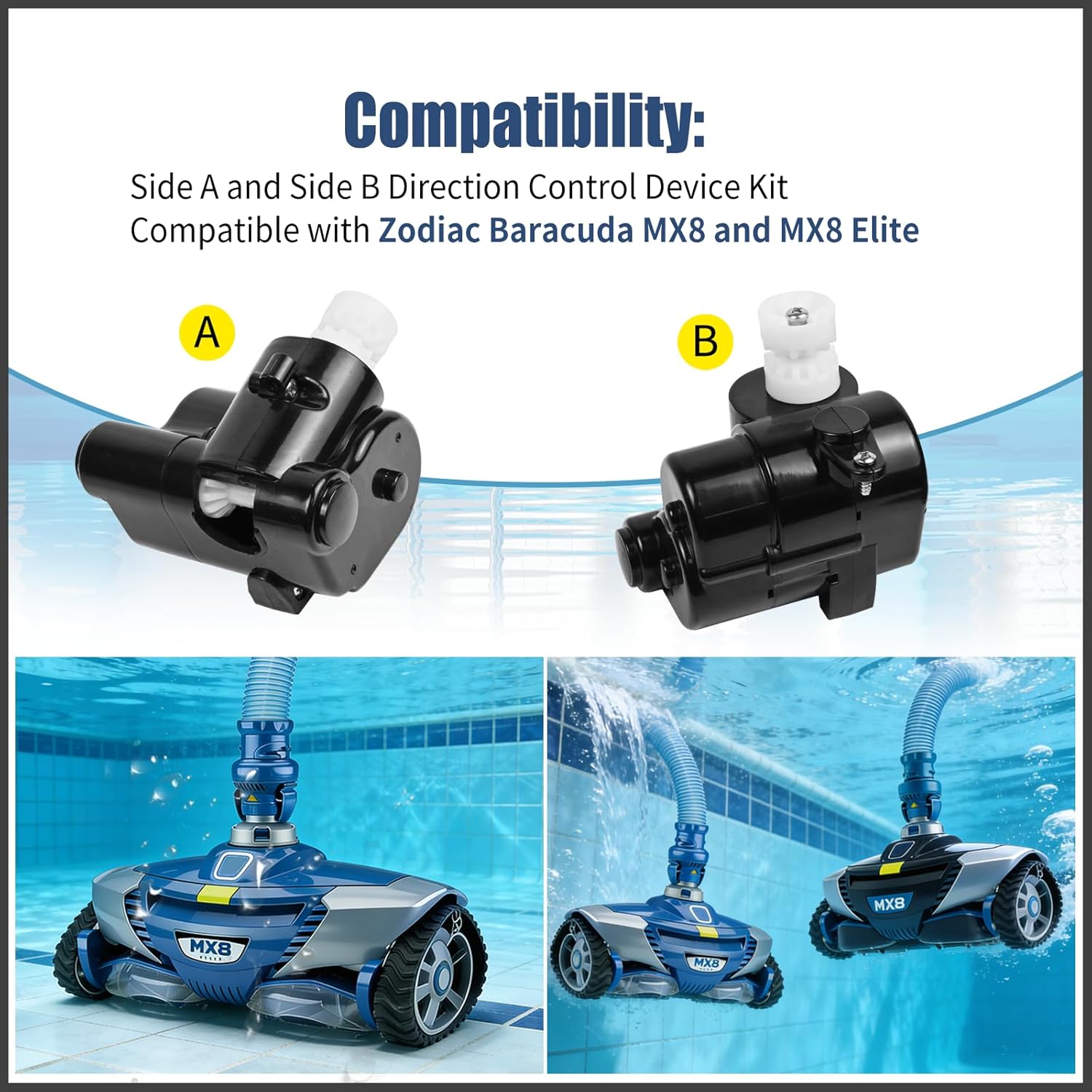 Side A and Side B Direction Control Device Kit Replacement, for MX8/MX8 Elite Series In Ground Automatic Pool Cleaners,R0524700,R0524800