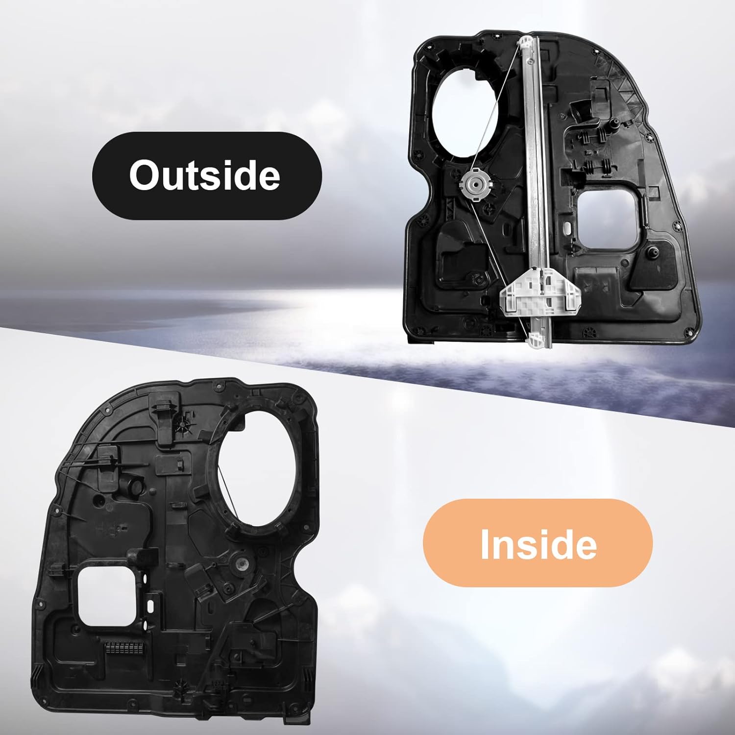 Rear Left Window Regulator Compatible with Dodge Ram 2009-2020 Driver Side Replace : 68045171AC