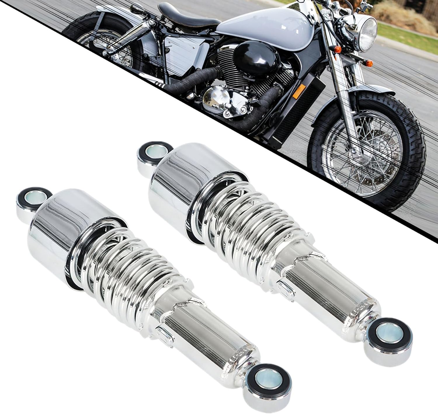 GXYWADY Motorcycle 10.5 Chrome Rear Shocks Absorbers 267mm Rear Suspension Replacement for Sportster 883 1200