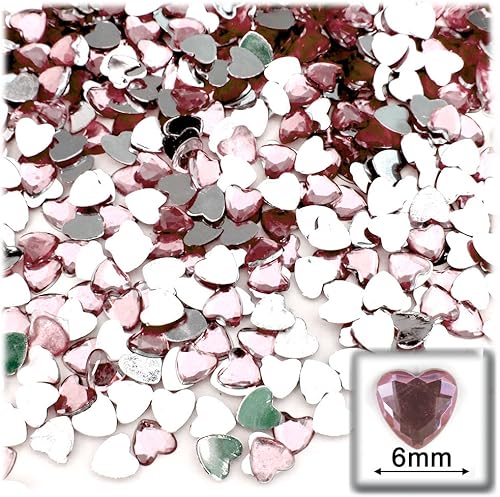 Miniatura 6 de 144 diamantes de imitación corazón de 0.236 in - parte trasera plana rojo rubí rojo