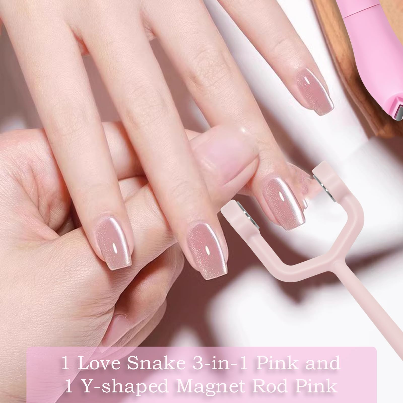 Kit d'aimants œil de chat pour ongles, barre magnétique rose en forme de Y, cœur, fournitures pour ongles œil de chat, conception DIY autorisée pour les salons de manucure et les salons de manucure