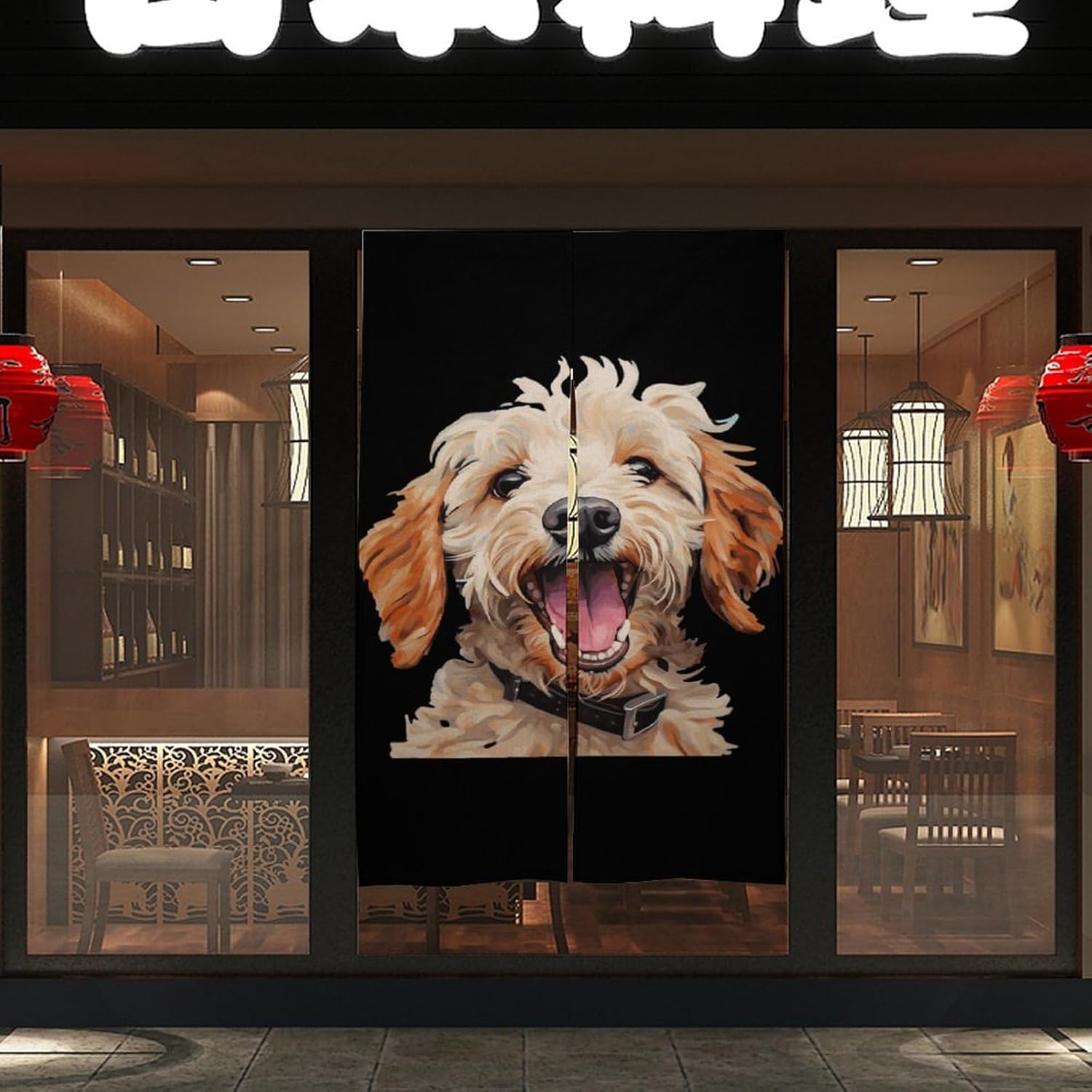 Labradoodle Poodle Door Curtain Blackout Door Cover Curtains Door Screen for Home Accessories