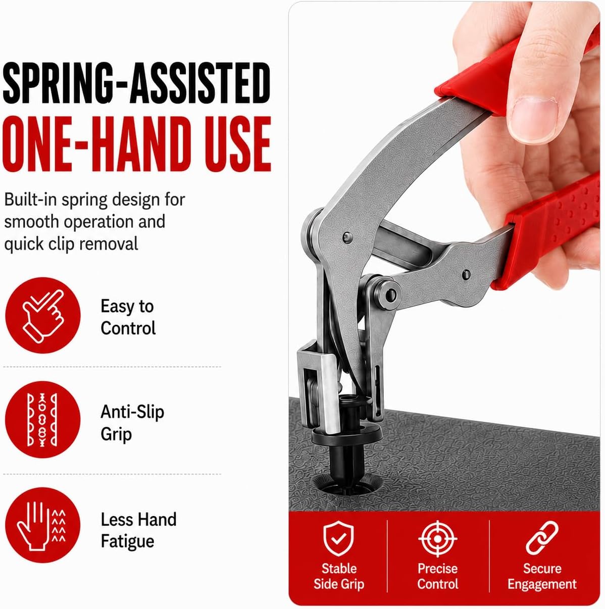 Clip Removal Tool for Car: Auto Fastener Clip Removal Pliers Professional Car Trim Removal Tool for Plastic Fasteners Push Pin Door Trim Disassembly Damage Free Automotive Clip Remover