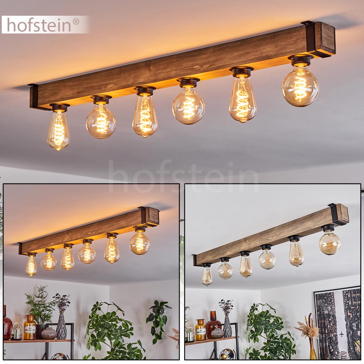 Mulstrand Ceiling Light, Modern Metal / Rattan Ceiling Light In Black/ Natural, Modern Design With Light Effect, ø40 Cm, 1 Bulb, 1 X E27, No Light Bulb - View #9