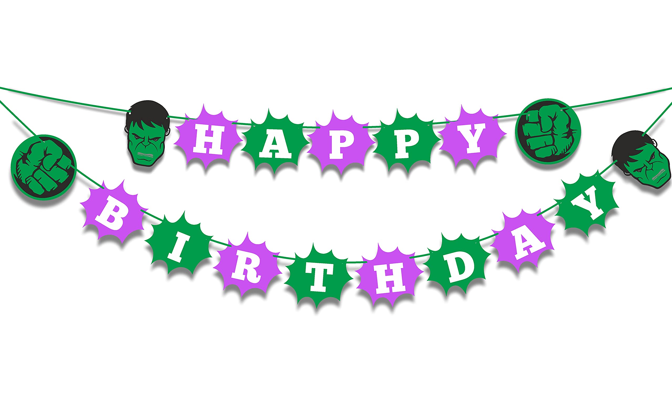 Bannière Hulk pour anniversaire enfant : décoration de salon Seyal