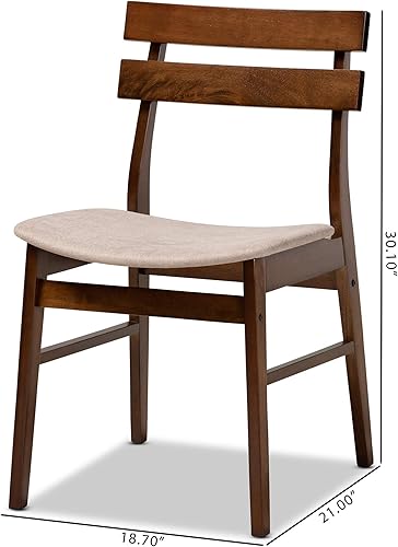 Miniatura 3 de Baxton Studio Devlin Mid-Century - Juego de 4 sillas de comedor de madera con acabado de madera de color gris claro de transición moderna y tapizada