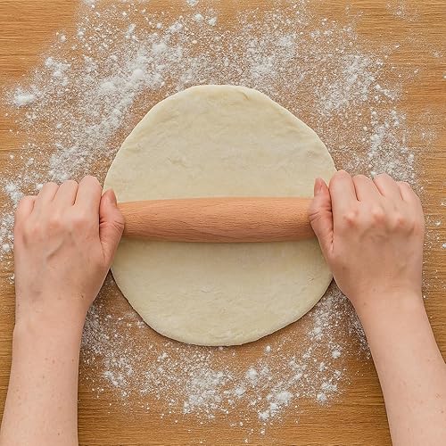 Miniatura 8 de Elsjoy Paquete de 12 rodillos de madera pequeños de 8 pulgadas, rodillo de madera antiadherente para hornear pasteles, galletas, pasta, albóndigas