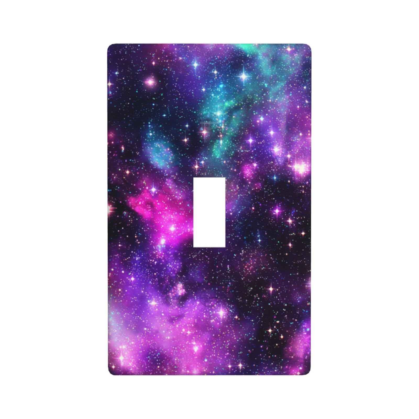 Panneau électrique déco galaxie violette et plaque murale interrupteur cuisine