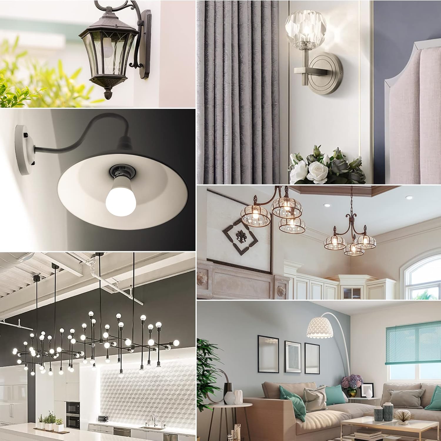 MorningLight 6 Pack A15 LED Bulbs Dimmable, 60Watt Equivalent, Neutral White 4000K, E26 Base, A15 Appliance Light Bulb 6.5W for Ceiling Fan Light Bulbs, Super Bright No Flicker, 600LM Bulb