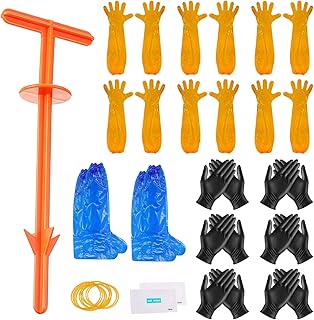 39PACK Field Cleaning Tool for Deer Gutting Cleaning,Big Game Dressing Tool, Including Long & Short Gloves and Shoe Covers, Wet wipes. Deer Cleaning Kit Hunting Accessories And Field Dressing Gloves