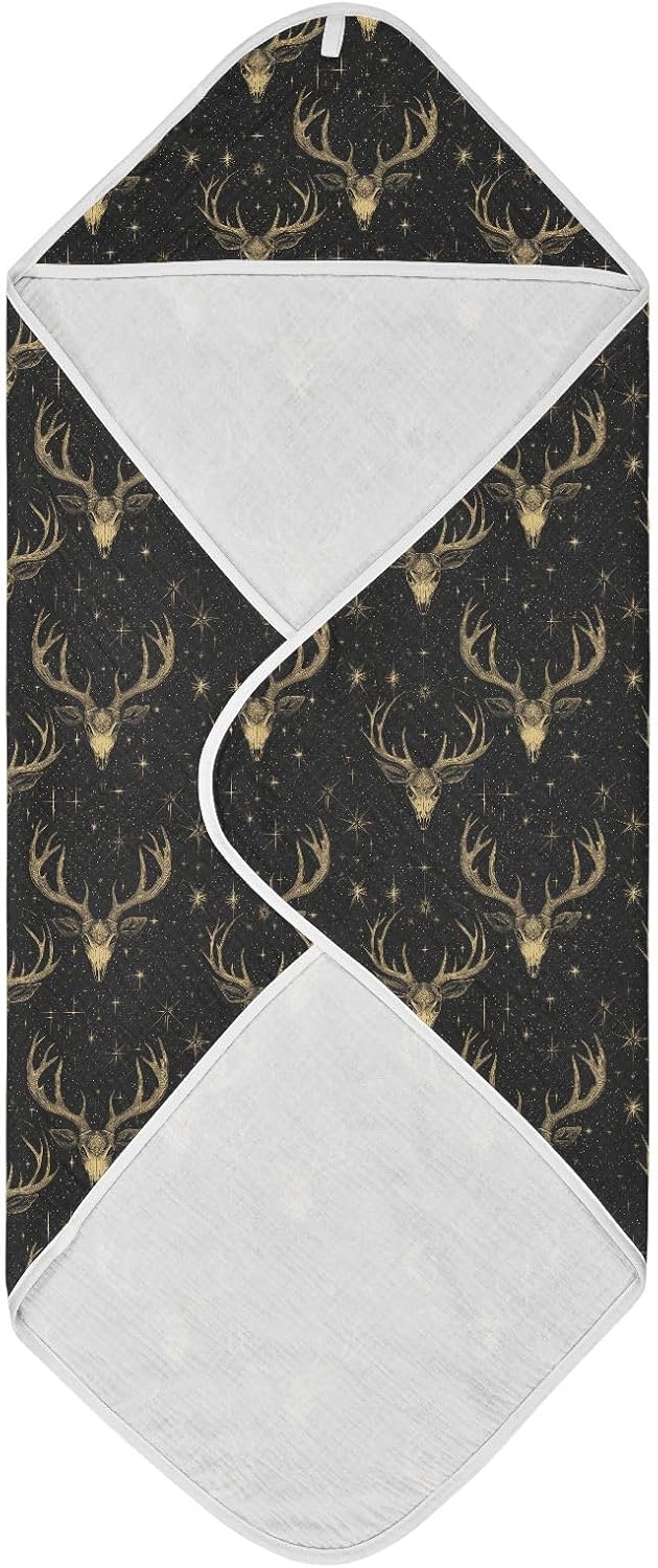 Hooded Baby Bath Towels Deer Skull for Toddler