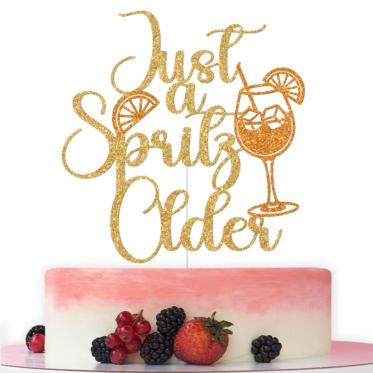 Just A Spritz Older Cake Topper, Lemon Citrus Birthday Decor, Orange Lemon Spritz Cocktail Birthday Decor, Lemon Spritz Birthday Bachelorette Party Decorations Glitter