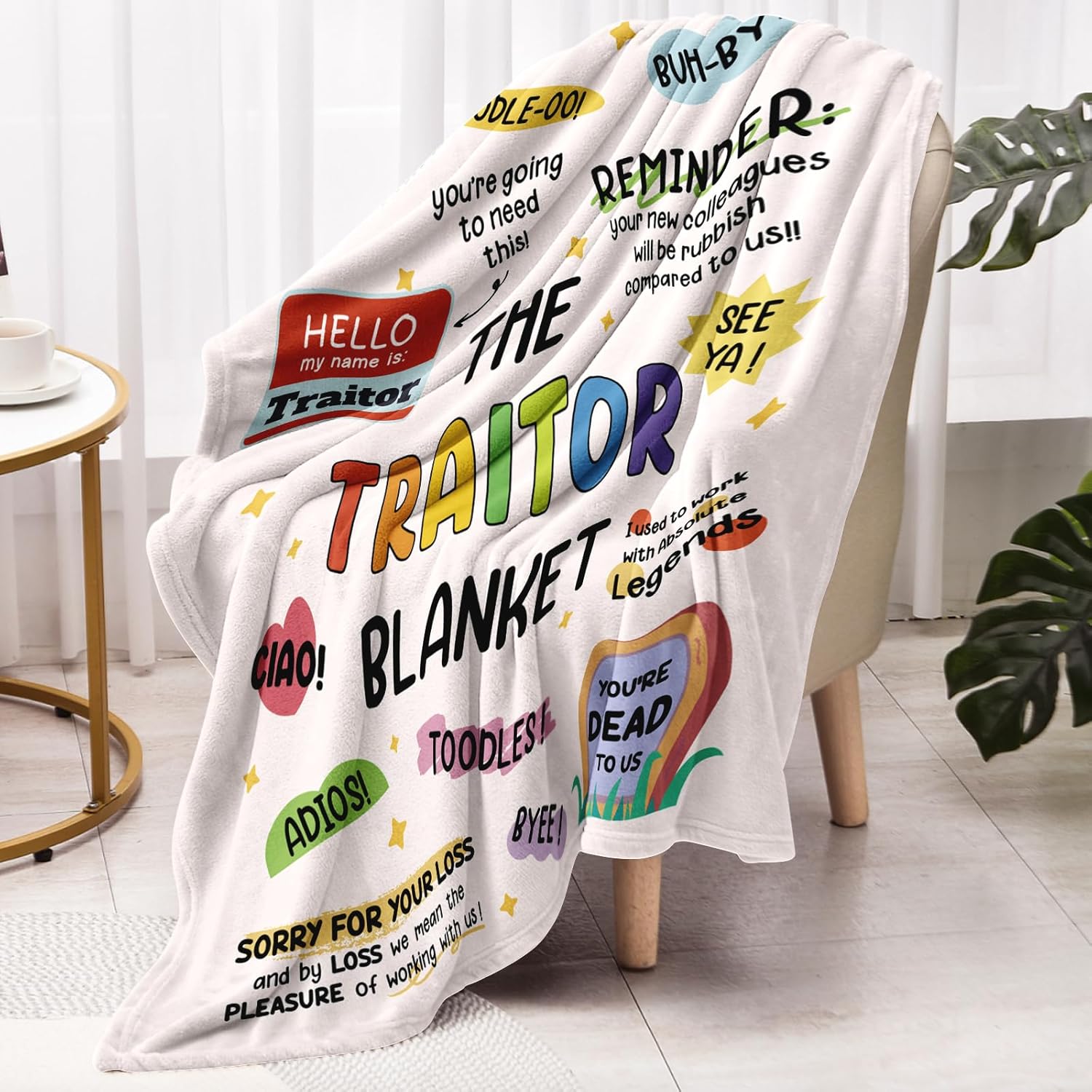Farewell Gifts for Coworkers, Coworker Leaving Gifts for Women, Men - Traitor Blanket 80" X 60", Goodbye&Going Away Gifts for Coworkers, Work Besties Gift, Leaving Gift for Teacher Nurse Boss Friends