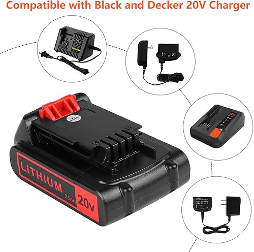 Miniatura 6 de KINGTIANLE Paquete de 2 baterías de iones de litio de 4000 mAh 20 V para Black and Decker 20 V Max Battery LBXR20 LB20 LBX20 LBX4020 Herramientas