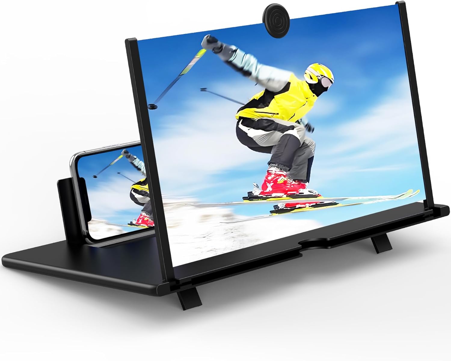 20" Screen Magnifier for Smartphone,3D HD Screen Enlarger for Movies, Videos, and Gaming,Screen Magnifier with Adjustable Angle Design Amplifier Desktop Magnifying for Seniors Reading(Black, 20 Inch)