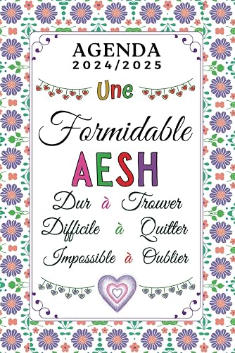 Agenda AESH 2024 2025: Très joli Planificateur personnalisé pour éducatrice d'école maternelle | Cadeau AESH