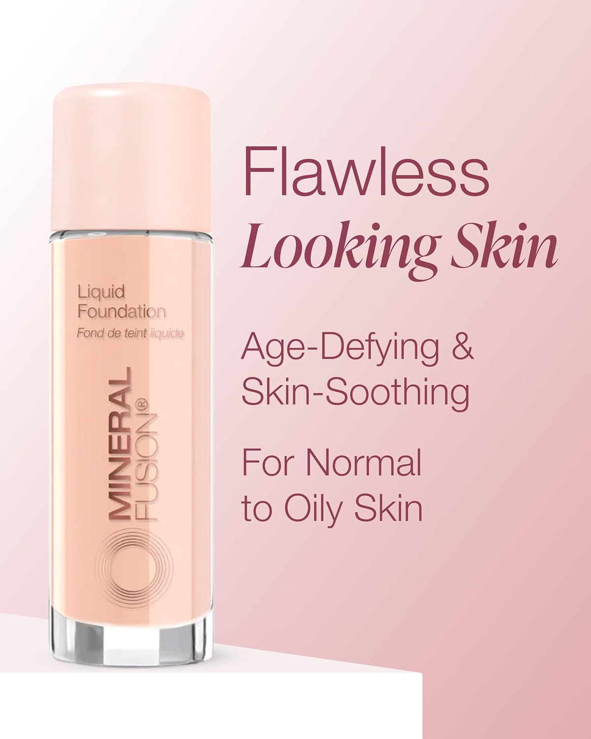 Mineral Fusion Full Coverage Liquid Foundation (Cool 1, Fair) - Lightweight & Hydrating Matte Finish Makeup - With Skin Soothing Green Tea, Lavender - Hypoallergenic, Fragrance-Free - 1 Fl Oz - Image 4