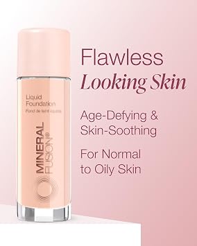 Mineral Fusion Full Coverage Liquid Foundation (Cool 1, Fair) - Lightweight & Hydrating Matte Finish Makeup - With Skin Soothing Green Tea, Lavender - Hypoallergenic, Fragrance-Free - 1 Fl Oz