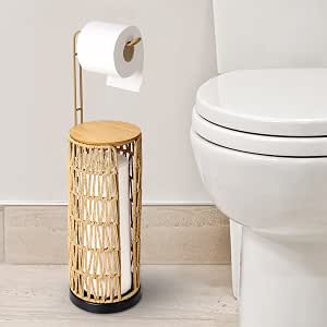 Toilettenpapierhalter „Sitzender Bär“ – 47 Cm, Freistehend Aus Harz | Rustikale Badezimmer-Deko Mit Stauraum
