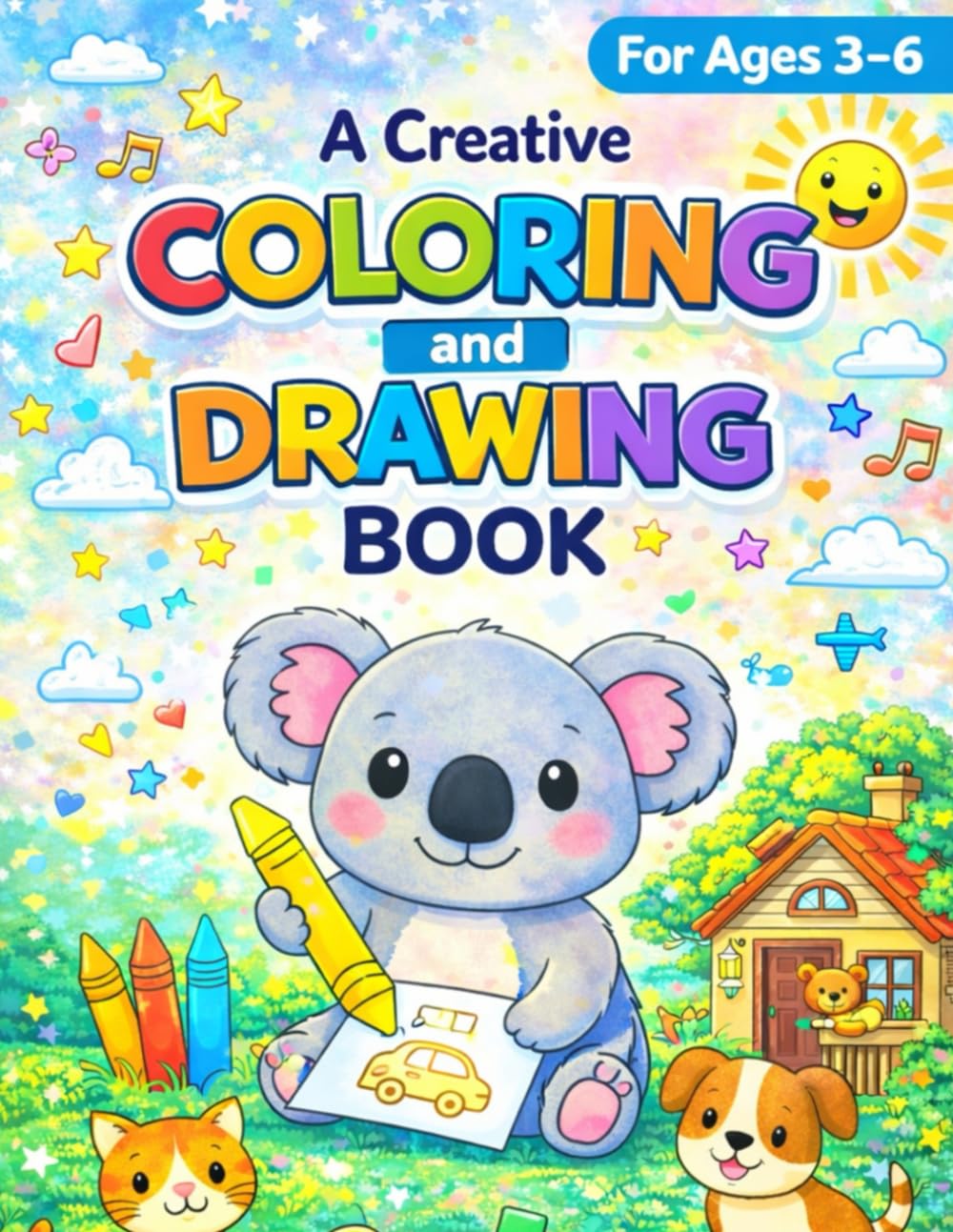 A Creative Coloring and Drawing Book for Kids Ages 3–6: Fun Animals, Shapes, and Easy Drawing Activities for Little Artists