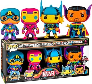 POP! Blacklight: Marvel 4 Pack Captain America / Iron Man / Thor / Doctor Strange
