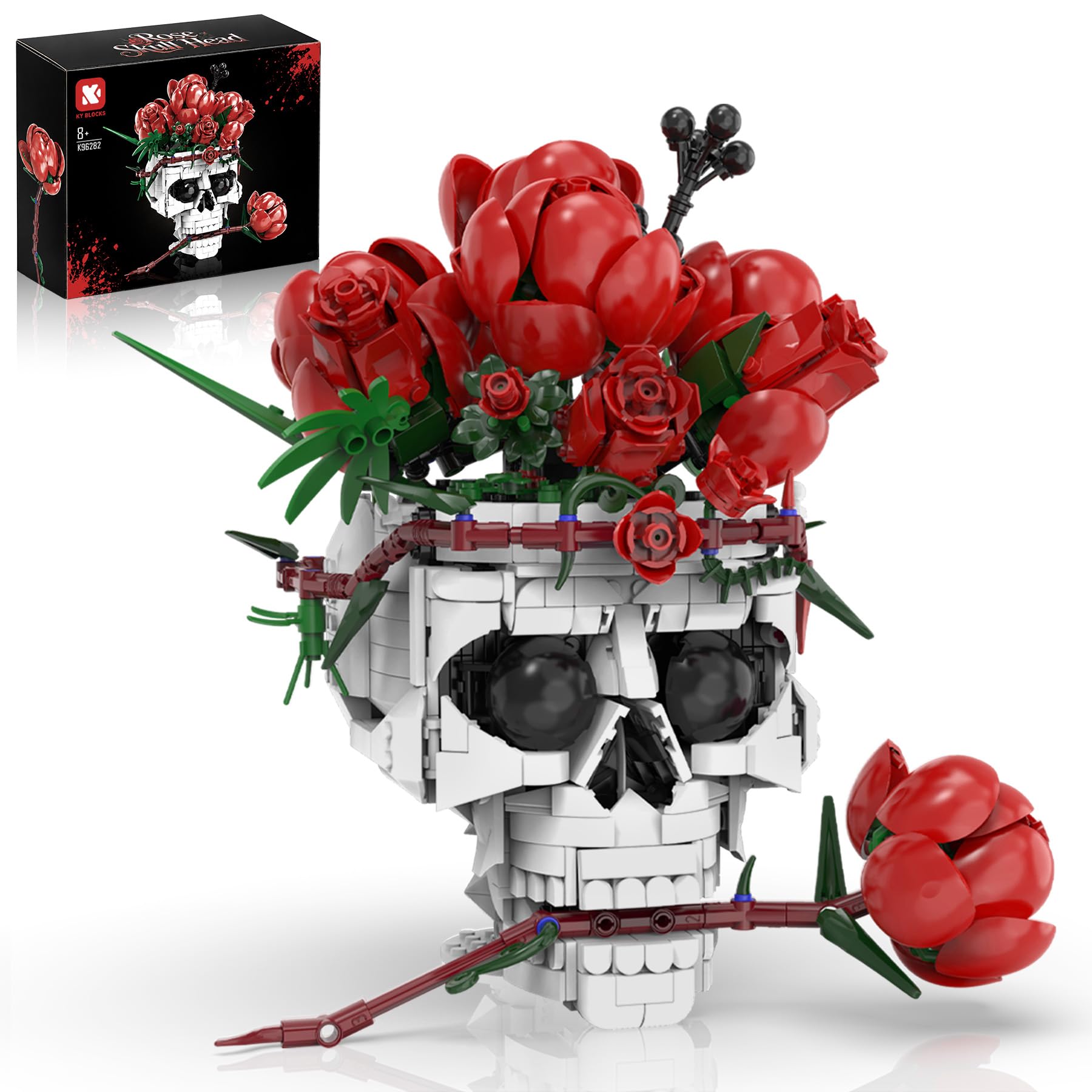 BAZADER Gothic Building Block Set Skull Roses Decor Gifts 1065PCS โ image 1