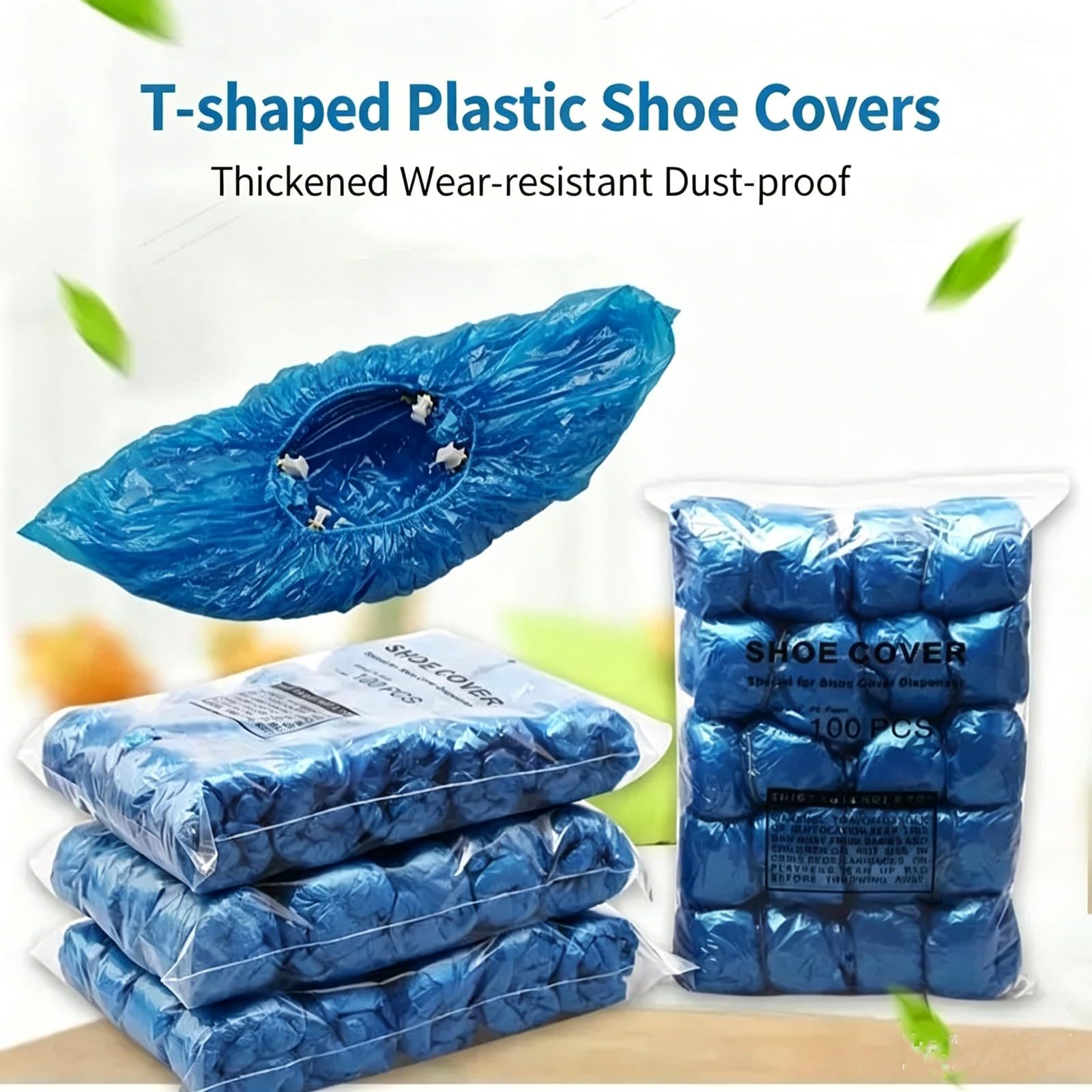 Cubrezapatos EláSticos Desechables, Paquete de 100 Unidades, Talla úNica, con Hebilla en T, Impermeables, Ideales para FotografíA de Bodas(Color:Blue-500 Count)