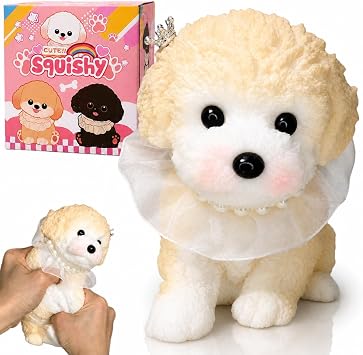 Big Taba Squishy Dog, Handmade Cute Squishy Dog Fidget Toy, Soft Silicone Mochi Squeeze Toys, Stress Relief Toys for Adults, Sensory Anxiety Party Favors Birthday Gift