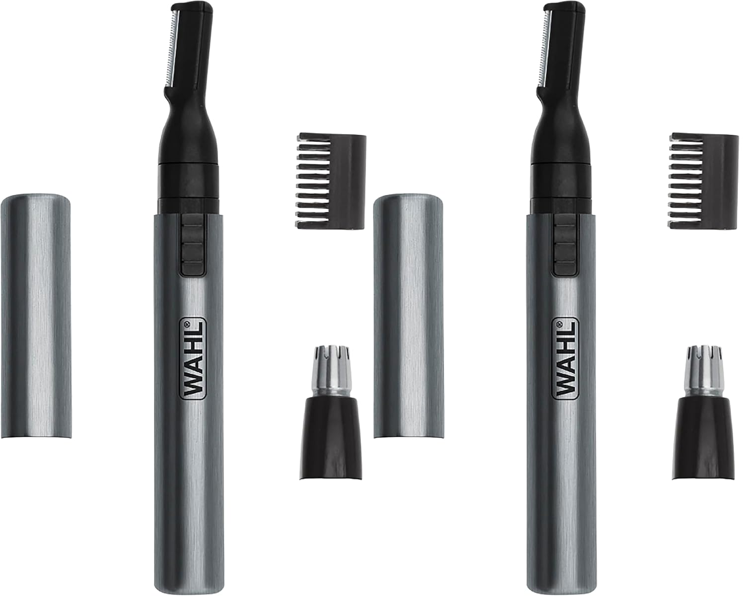 WAHL Micro Groomsman Personal Trimmer, Battery Powered | Rinseable Heads | Interchangeable Heads | For Facial Detailing | Model 05640-600