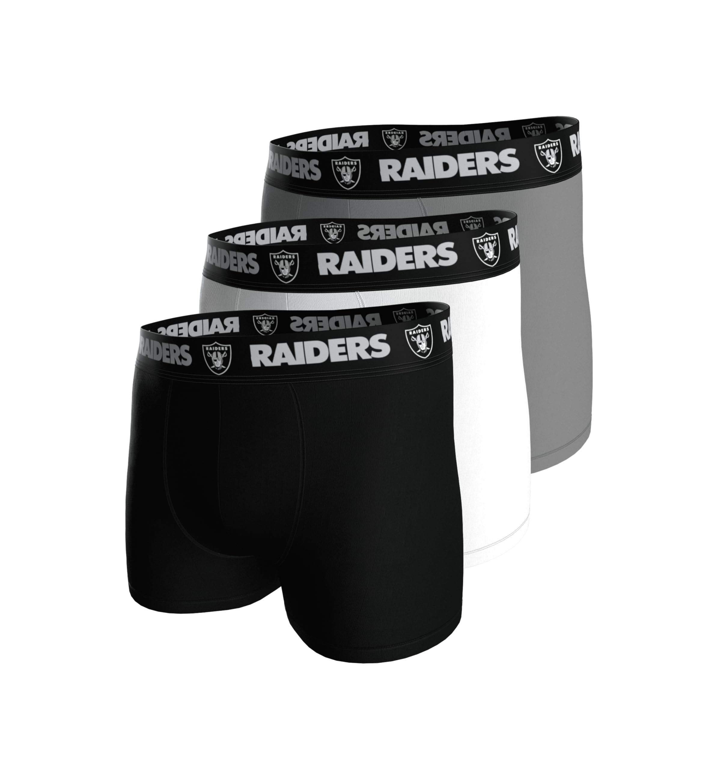 NFL Raiders 3pk Boxers Black-White-Grey M