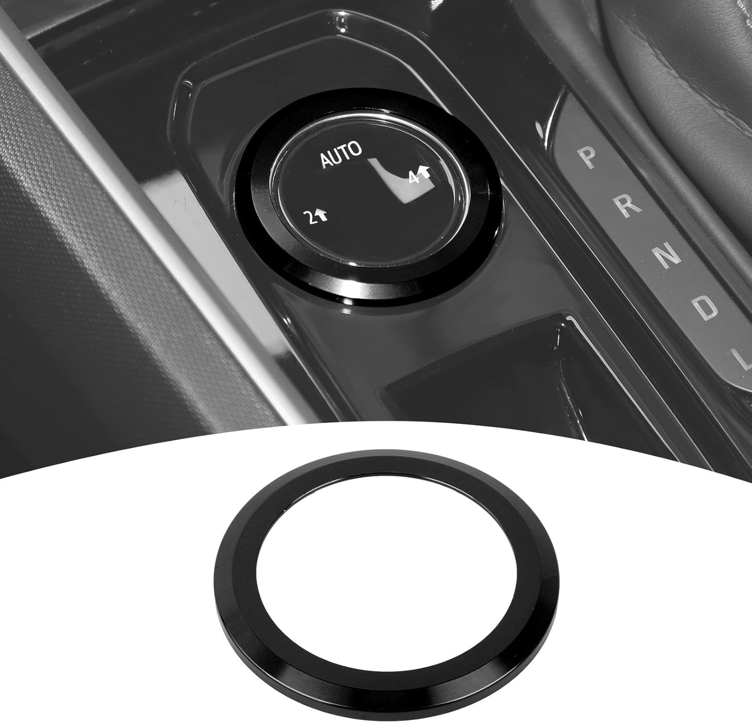 for Colorado 4WD Knob Cover Trim Ring Fit for Chevy Colorado 2024-Present Black Interior Accessories 1pcs