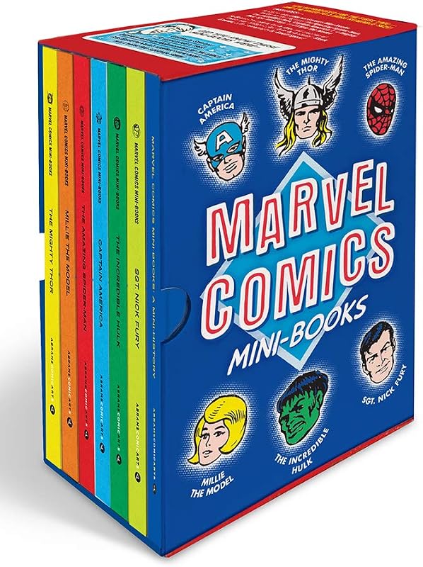 Caja coleccionable de minilibros de Marvel Comics: una historia y facsímiles de los cómics más pequeños de Marvel