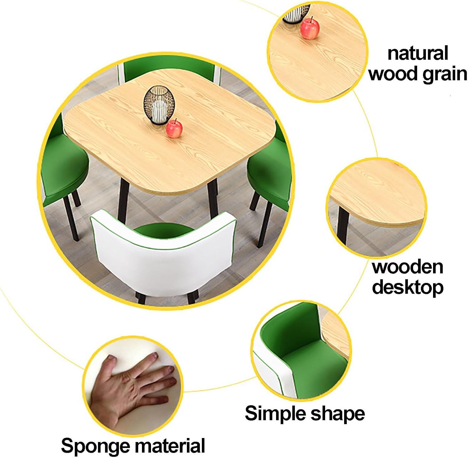 Office Reception Room Club Table And Chair Set,Coffee Table And Chair Set,Combination Negotiation Table,Space-Saving Small Round Meeting Room Table,For Home Living Room Balcony Cafe Break Room ( Color