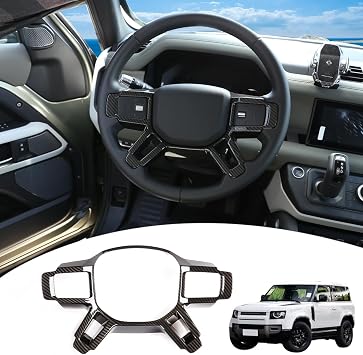 YIWANG Carbon Fiber ABS for Land Rover Defender 110 2020 Car Inner Car Steering Wheel Trim Car Accessory