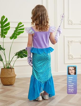 Mermaid Costume Girls Dress Up Birthday Halloween Party Cosplay