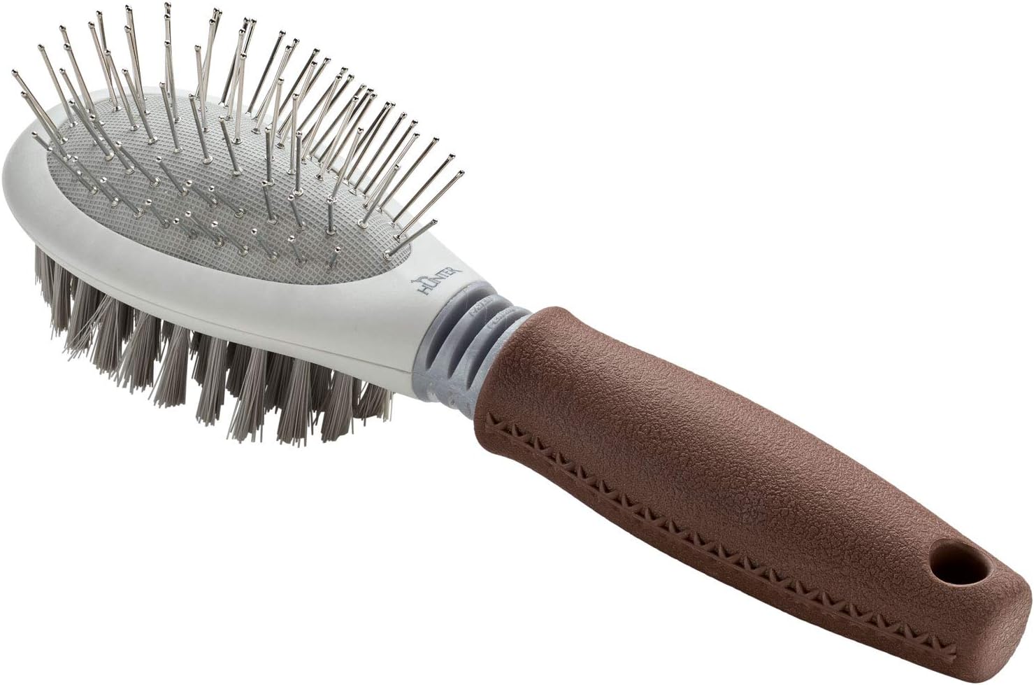 Hunter - Combined brush brushing and L Care, grey / brown, 22 cm
